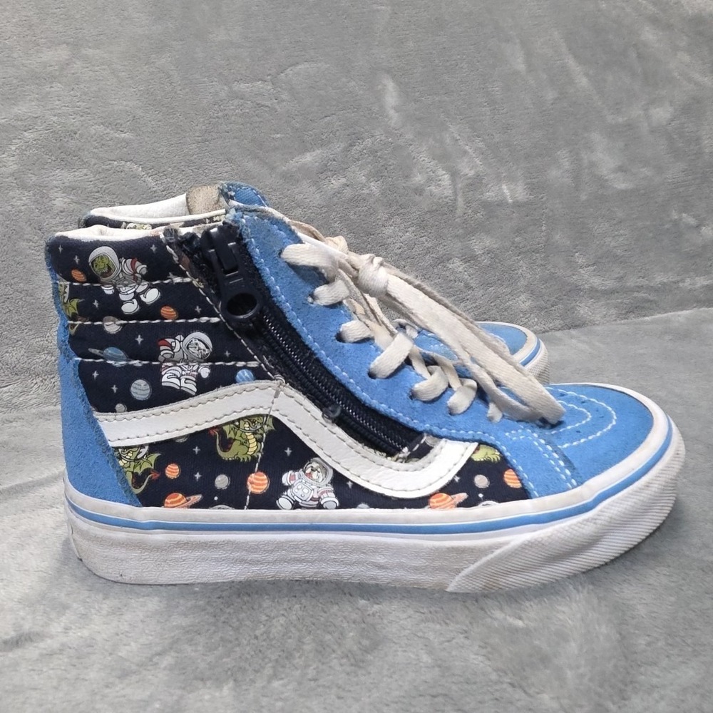 Vans SK8-Hi Astronaut Shoes Kid Boys Size 13 Blue Zip Up Hi-Top Sneakers - Picture 4 of 8